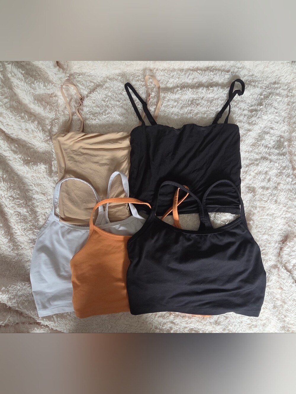 Aerie Offline/Smoothez Bra Tanks Bundle – Black, White, Tan, Orange
